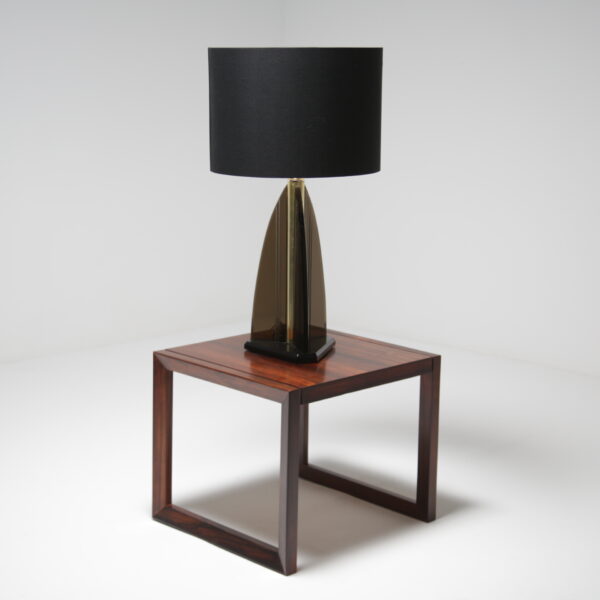 a lucite and brass table lamp by van teall.