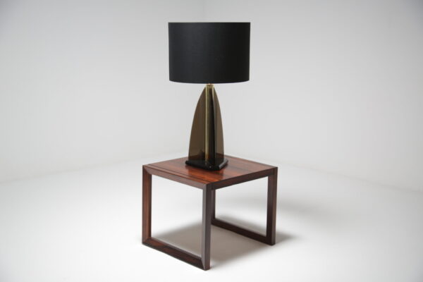 a lucite and brass table lamp by van teall.