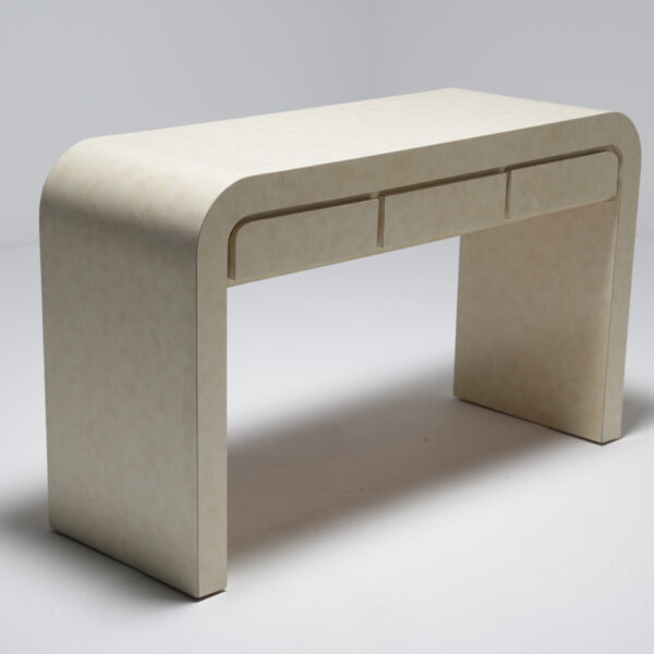 formica waterfall console table