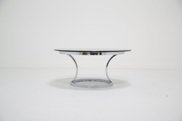 Chrome With Smoked Glass Mid Century Coffee Table, 1970s.