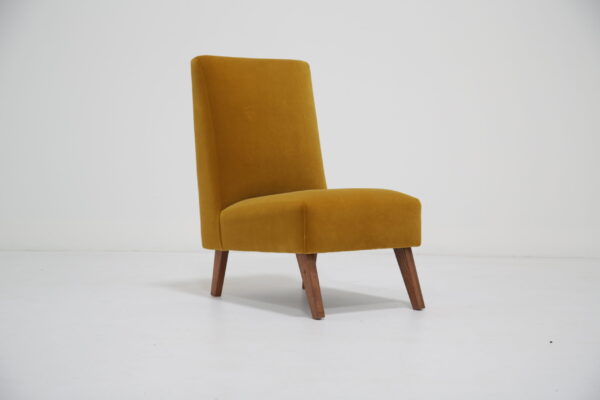 Vintage Gold Cotton Velvet Bedroom Chair.