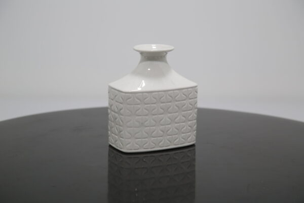 Vintage White Ceramic Vase "Domino" by Gunnar Nylund for Rorstrand, Sweden, 1960s.
