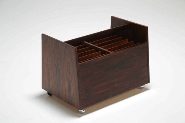 Vintage Rosewood Magazine Holder 'Scala' by Rolf Hesland for Bruksbo, Norway, 1960s.