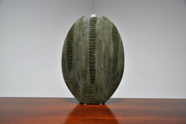 Large Vintage Green Oval Vase by R & Y Augousti, France.