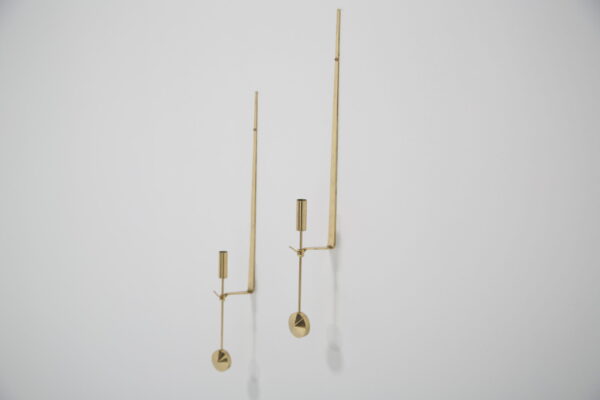Vintage Pair of Gorgeous Candle Wall Sconces by Pierre Forsell for Skultuna, 1950s.