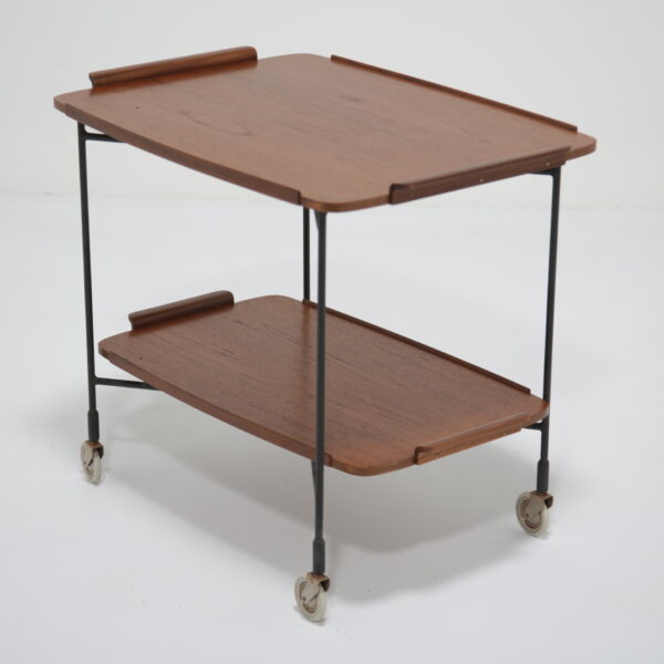 Vintage Swedish Teak Drinks Trolley by Ateljé Glas & Trä, 1950s.
