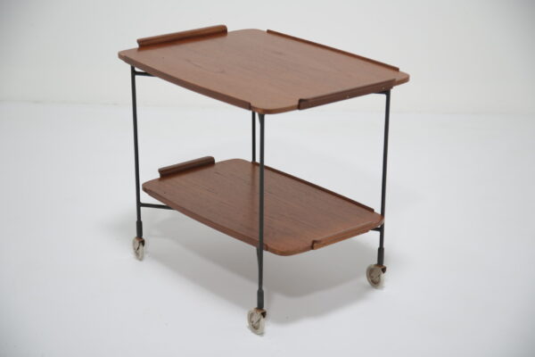 Vintage Swedish Teak Drinks Trolley by Ateljé Glas & Trä, 1950s.