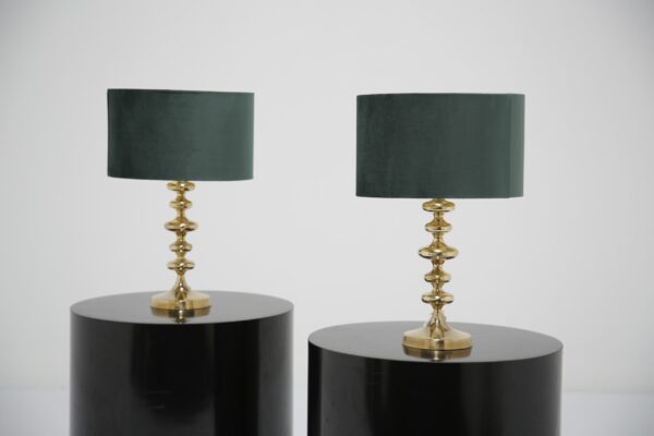 Vintage Pair of Swedish Brass Table Lamps, 1960s.