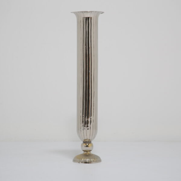 Vintage American Medium-Tall Ribbed Trumpet Flute Vase, 1950s.