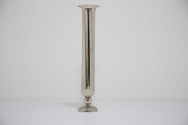 Vintage American Tall Ribbed Trumpet Flute Vase, 1950s.