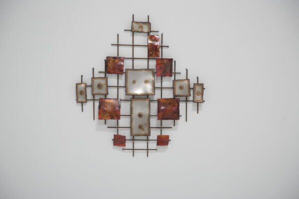 Vintage Brutalist Wall Sculpture in Torch-Cut Metal