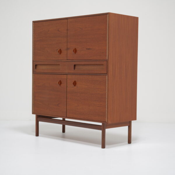 Vintage Teak Cocktail Bar Cabinet by Tom Robertson for A.H. McIntosh 1