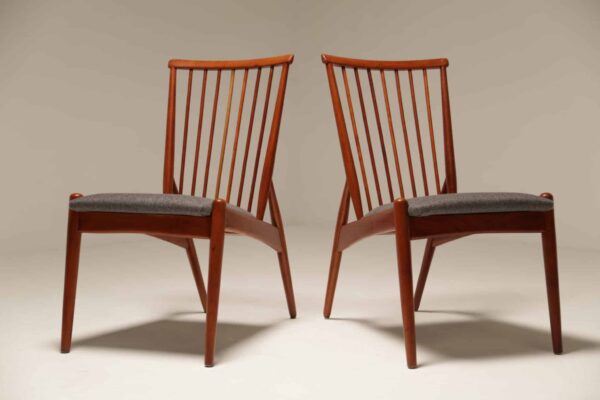 Vintage Slatted Teak Occasional Chairs
