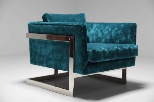 [ON HOLD] Floating Cube Mid Century Armchair by Milo Baughman for Thayer Coggin, USA, 1970s.