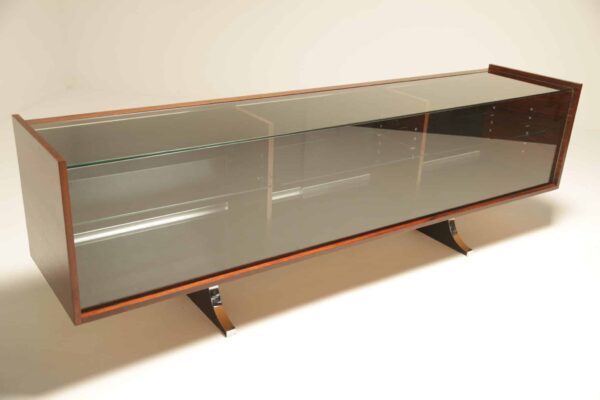 Paul Boman Rosewood & Glass Sideboard for Oy Boman AB, Finland, 1960s