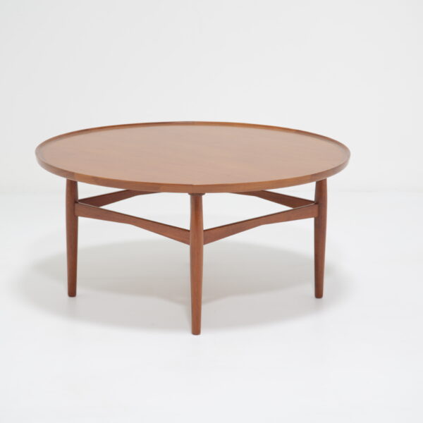 Vintage Danish Teak Circular Coffee Table, 1960s.
