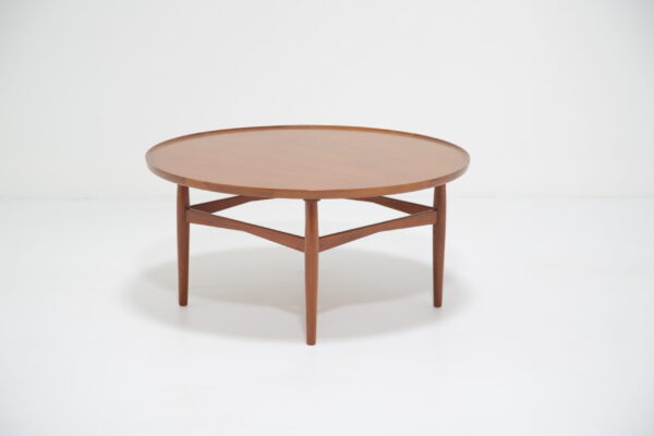 Vintage Danish Teak Circular Coffee Table, 1960s.