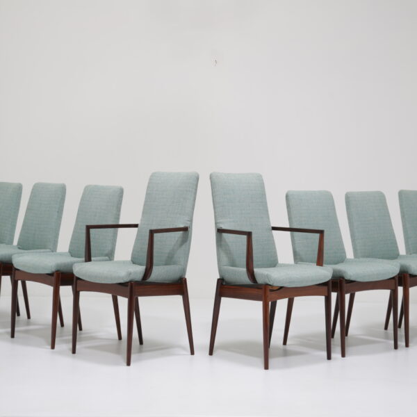 Vintage Set of 8 Rosewood Dining Chairs, "Hamilton" by Robert Heritage for Archie Shine, 1960s.