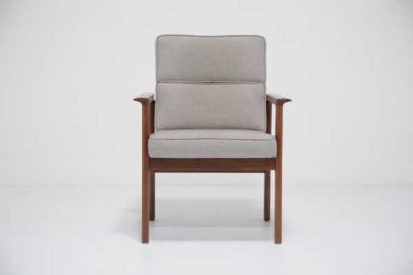 Vintage Single Teak Upholstered Armchair, 1960s.