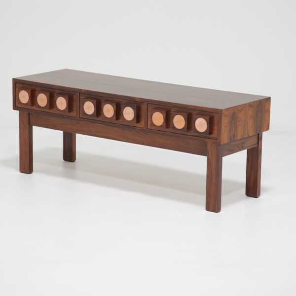 Vintage Swedish Rosewood Low Console Unit, Ateljé Glas & Trä, 1960s.