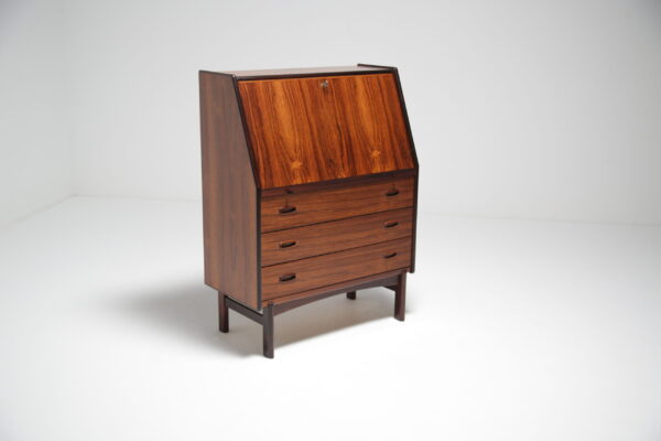 Vintage Rosewood Secretaire Desk by Bernhard Pedersen & Son, Denmark, 1960s.