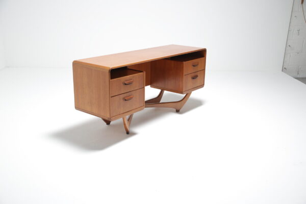 Vintage Teak Vanity Desk by Beithcraft Furniture, 1960s.