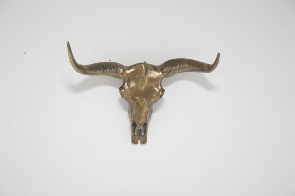 Large Brass Bison Head Wall Sculpture