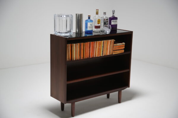 Rosewood Bookcase with glass top