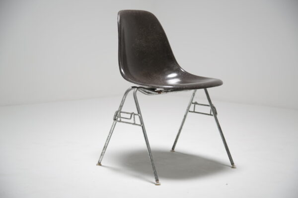 Charles & Ray Eames for Herman Miller: 'Elephant Hide Grey' Fiberglass DSS Chair, 1950s