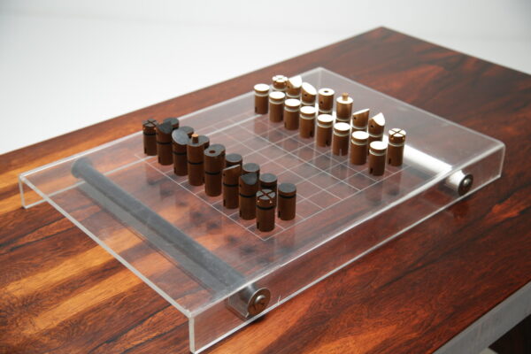 Bespoke Perspex Chess set by Patrick Gannon, Ireland, 1977.