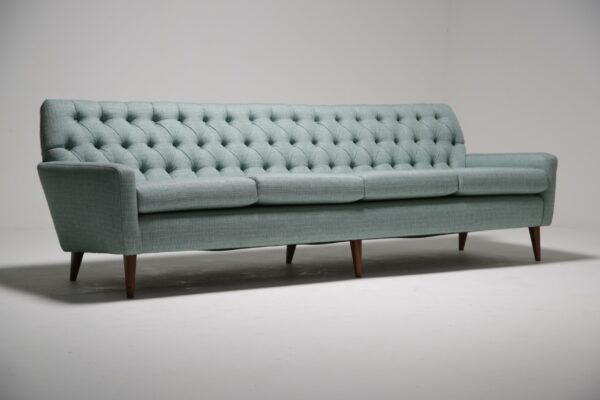Deep Buttoned Four Seat Sofa, Denmark, 1960s.