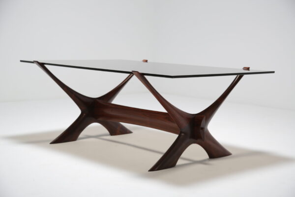 Gorgeous Vintage Swedish Rosewood and Glass Coffee Table, 1960s.