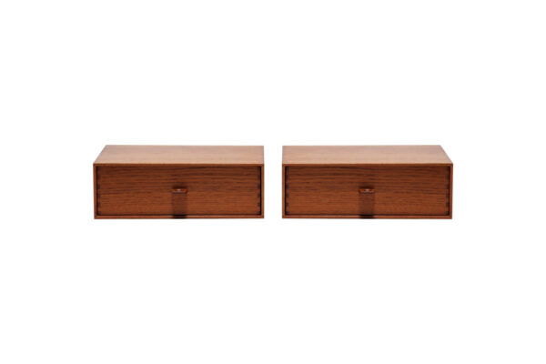 Swedish Wall Mounted Teak Drawers Units by Uno & Östen Kristiansson for Luxus, 1960s.