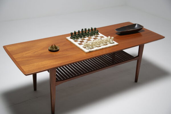 Large teak Scandinavian coffee table