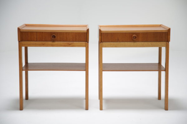 A Pair of Swedish Teak Bedside Tables.