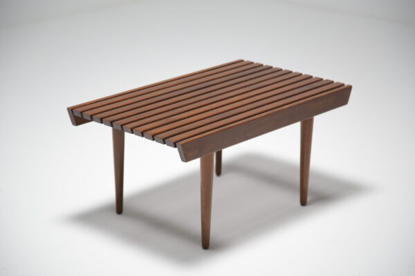 Small walnut slatted bench