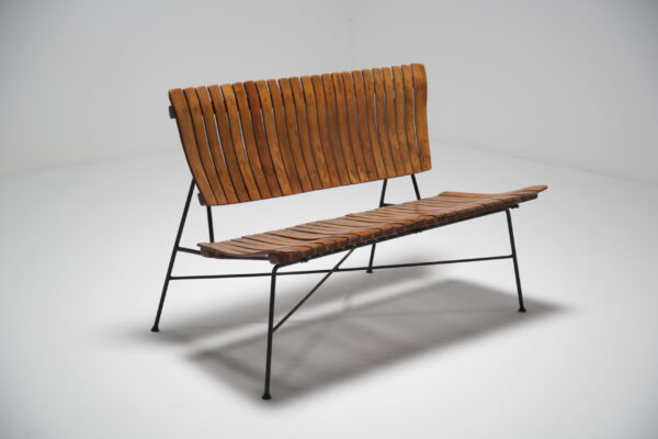 Arthur Umanoff slatted 1950s bench.