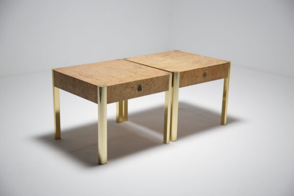 Pair of Burlwood end tables by Century