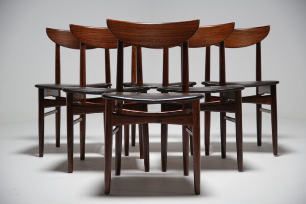 Rosewood dining chairs by Dyrlund.
