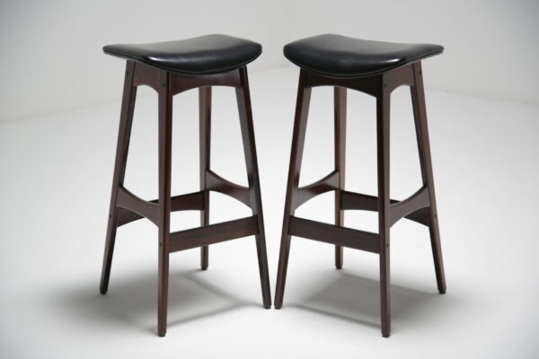Pair of Danish Rosewood Bar Stools, attributed to Johannes Andersen, 1960s.