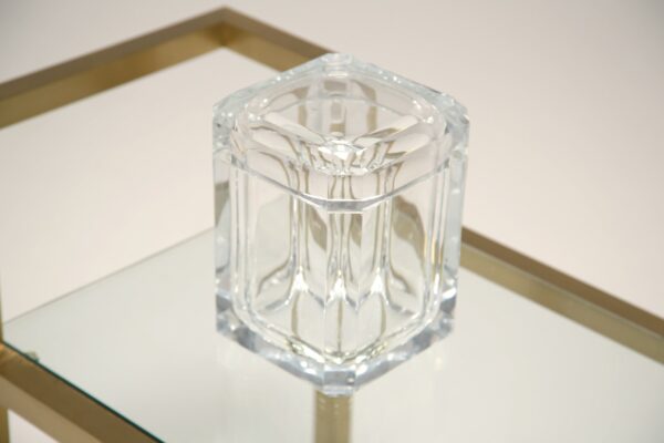 Mid Century Lucite Faceted Ice Bucket by Alessandro Albrizzi