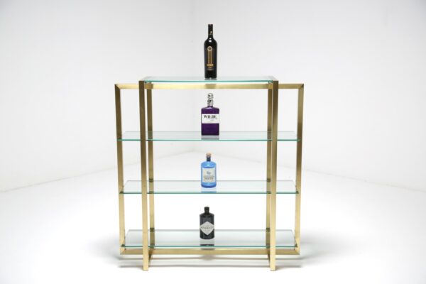 Mid Century Brass and glass Etagere, Italy, 1970s.