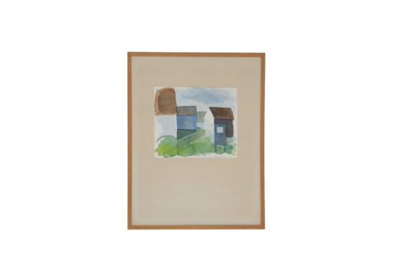 'House Silhouettes', watercolour on paper by Birgit Swahn Persson, signed.