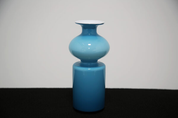 Mid-Century Light Blue & White Glass Vase 'Carnaby' by Per Lutken for Homegaard, 1960s.