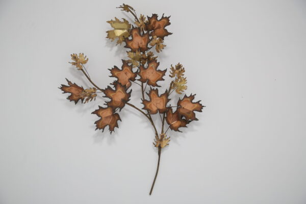 Mid-Century Modern Brutalist Wall Sculpture "Maple Leaves" by Curtis Jere for Artisan House, 1970s.