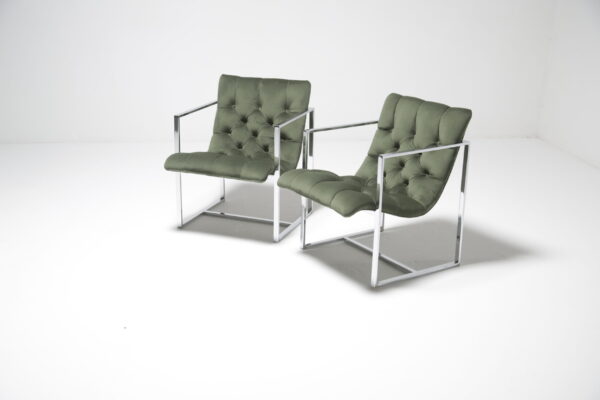 Mid-Century Scoop Chairs in the style of Milo Baughman
