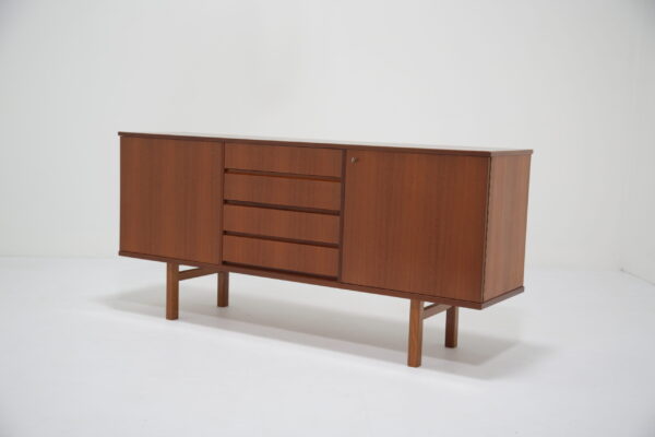Vintage Swedish Minimalist Teak Sideboard with Drawers, 1960s.