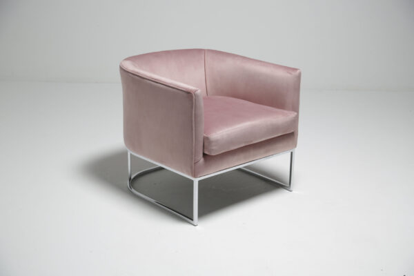 Bernhardt Furniture Tub Chair: 1970s Mid-Century Modern Sculptural Armchair in Deep Velvet, USA