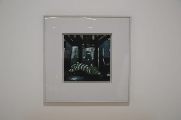 'Abandoned Figure', Oil on board by Philip Ryan, signed.