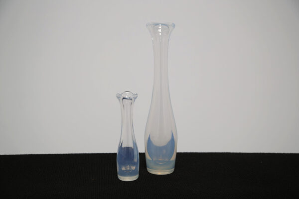 Mid-Century Pair of Opalescent Glass Vases 'Selena' by Sven Palmqvist, Orrefors, 1950s.